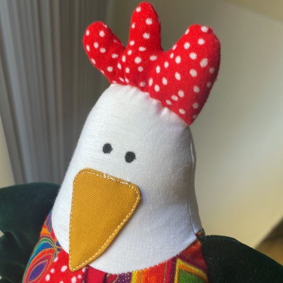 Funky Chicken Handmade Doll with Handpainted Face 🐓 OOAK - Picture 4 of 4